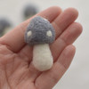 100% Wool Felt Mushrooms Toadstools - 5 Count - 4.5cm - Battleship Grey