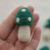 100% Wool Felt Mushrooms Toadstools - 5 Count - 4.5cm - Forest Green