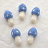 100% Wool Felt Mushrooms Toadstools - 5 Count - 4.5cm - Porcelain Blue