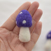 100% Wool Felt Mushrooms Toadstools - 5 Count - 4.5cm - Purple