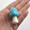 100% Wool Felt Mushrooms Toadstools - 5 Count - 4.5cm - Turquoise