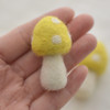 100% Wool Felt Mushrooms Toadstools - 5 Count - 4.5cm - Yellow