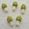 100% Wool Felt Mushrooms Toadstools - 5 Count - 4.5cm - Yellow Green