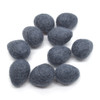 100% Wool Felt Eggs / Raindrops - 10 Count - Charcoal Grey