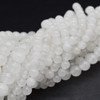 Natural White Snow Jade Semi-Precious Gemstone Round Beads - 4mm, 6mm, 8mm, 10mm, 12mm