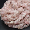 High Quality Grade A Natural Madagascar Rose Quartz Semi-precious Gemstone Chips Nuggets Beads - 5mm - 8mm, approx 32" Strand