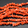 High Quality Peach Coral (dyed from natural white coral)  Semi-precious Gemstone Chips Nuggets Beads - 5mm - 8mm, approx 32" Strand