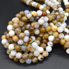 High Quality Grade A Natural Polka Dot Chalcedony Semi-precious Gemstone Round Beads - 6mm, 8mm sizes - Approx 15" strand