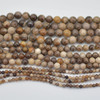 High Quality Grade A Natural Wood Opalite Semi-precious Gemstone Round Beads - 4mm, 8mm, 10mm sizes - Approx 15" strand