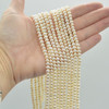 High Quality Grade A Natural Freshwater Potato Round Pearl Beads - approx 4mm - 4.5mm - 14" long