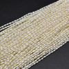 High Quality Grade A Natural Freshwater Rice Pearl Beads - White - approx 3mm - 3.5mm - approx 14.5" long