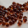 Natural Baltic Amber Round Beads - 50 loose Amber Beads - 4mm - 5mm - Cognac Colour