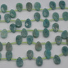 10 High Quality Grade A Natural Amazonite Semi Precious Gemstone FACETED Teardrop / Pendant Beads - 12mm x 8mm