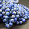 High Quality Grade A Natural Lapis Lazuli with Gold Pyrite - MATTE - Semi-precious Gemstone Round Beads - 8mm, 10mm sizes - 15" strand