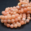 High Quality Grade A Natural Peach Calcite Semi-precious Gemstone Round Beads - 6mm, 8mm, 10mm sizes - 15" strand