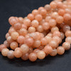 High Quality Grade A Natural Peach Calcite Semi-precious Gemstone Round Beads - 6mm, 8mm, 10mm sizes - 15" strand