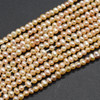 Natural Freshwater Potato Pearl Beads - Peach Orange - approx 2mm - 3mm - approx 14" long