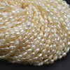 High Quality Grade A Natural Freshwater Baroque Seed Nugget Keshi Pearl Beads - Off White - approx 3mm - 4mm - approx 13" long
