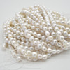 High Quality Grade A Natural Freshwater Baroque Near Round Nugget Edison Pearl Beads - White - approx 7mm - 8mm - approx 14" long