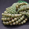 High Quality Grade A Natural Green Apatite Semi-Precious Gemstone Round Beads - 4mm, 6mm, 8mm sizes - 15" long