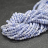 High Quality Grade A Natural Tanzanite Semi-Precious Gemstone FACETED Round Beads - approx 2mm - 14" long