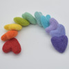 100% Wool Felt Hearts - 10 Count - approx 3cm - Rainbow Colours - Set01