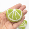 Handmade Wool Felt Citrus Fruits Slices - 6 Count - Lemon, Lime and Orange - approx 5cm x 3.5cm x 1.4cm