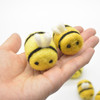 Handmade Wool Felt Bumble Bee - 2 Mustard Yellow Bees & 2 Yellow Bees - approx 3.5cm - 4cm x  2.7cm - 3cm