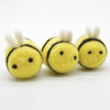 Handmade Wool Felt Bumble Bee - 2 Mustard Yellow Bees & 2 Yellow Bees - approx 3.5cm - 4cm x  2.7cm - 3cm