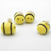 Handmade Wool Felt Bumble Bee - Yellow - 4 Count - approx 3.5cm - 4cm x  2.7cm - 3cm