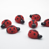 Handmade Wool Felt Ladybird / Ladybug - 5 Count - approx 3.7cm x  2.7cm