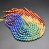 High Quality Grade A Natural 7 Chakra Semi-Precious Gemstone Round Beads - 4mm, 6mm, 8mm, 10mm sizes - 15" long - Set 02