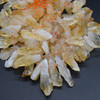 High Quality Grade A Raw Heat Treated Elestial Citrine Semi-precious Gemstone Point / Wand Beads - approx 15" strand