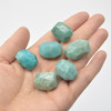 High Quality Grade A Natural Amazonite Semi-precious Gemstone Faceted Nugget Beads - approx 15mm - 22mm - 15" long