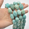 High Quality Grade A Natural Amazonite Semi-precious Gemstone Faceted Nugget Beads - approx 15mm - 22mm - 15" long
