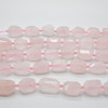 High Quality Grade A Natural Rose Quartz Semi-precious Gemstone Faceted Nugget Beads - approx 15mm - 22mm - 15" long