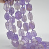 High Quality Grade A Natural Lavender Amethyst Semi-precious Gemstone Faceted Nugget Beads - approx 15mm - 22mm - 15" long