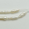 High Quality Grade A Natural White Freshwater Biwa Stick Souffle Pearl Beads - Iridescent Rainbow Hue - 20mm - 25mm - 14" strand