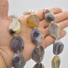 High Quality Grade A Natural Botswana Agate Semi-precious Gemstone Faceted Large Irregular Shaped Pendant / Beads - approx 15" strand