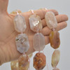 High Quality Grade A Natural Flower Agate Semi-precious Gemstone Faceted Large Rectangle Pendant / Beads - approx 15" strand