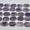 High Quality Grade A Natural Dog Teeth Amethyst Semi-precious Gemstone Faceted Large Rectangle Pendant / Beads - approx 15" strand