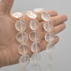 High Quality Grade A Natural Clear Crystal Quartz Semi-precious Gemstone Disc Coin Beads - approx 20mm - approx 15"