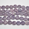 High Quality Grade A Natural Lepidolite Semi-precious Gemstone Disc Coin Beads - approx 20mm - 15" long strand