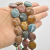 High Quality Grade A Natural Ocean Jasper Semi-precious Gemstone Disc Coin Beads - approx 20mm - approx 15" long strand