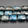 High Quality Grade A Natural  Apatite Faceted Cuboid Barrel Semi-precious Gemstone Beads - approx 15mm x 10mm - 15" long strand