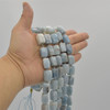 High Quality Grade A Natural Aquamarine Faceted Cuboid Barrel Semi-precious Gemstone Beads - approx 15mm x 10mm - 15" long strand