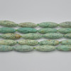 High Quality Grade A Natural African Turquoise Faceted Rice Semi-precious Gemstone Beads - approx 30mm x 10mm - 15" long strand