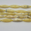 High Quality Grade A Natural Yellow Opal Faceted Rice Semi-precious Gemstone Beads - approx 30mm x 10mm - 15" long strand