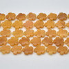 High Quality Grade A Natural Dark Yellow Calcite Semi-precious Gemstone Flower Shaped Beads - approx 15" - 16" strand