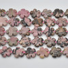 High Quality Grade A Natural Rhodonite Semi-precious Gemstone Flower Shaped Beads - approx 20mm -  One strand approx 15" - 16" long